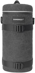 Camera Lens Case Lens Bag Compatible (5.51" x 14.56"(Canvas, Black)) by XAMOREST