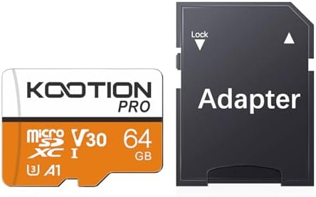 KOOTION Micro SD Card 64GB UHS-I microSDXC Flash Memory Card with Adapter, C10, U3, A1, V30, 4K UHD TF Card by KOOTION