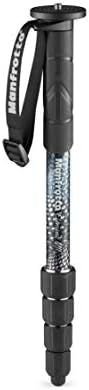Manfrotto Element MII MMELMIIA5BK, Lightweight 5-Section Aluminium Travel Camera Monopod, with Wrist Strap, Rubber Grip, Twist Locks, Load up 15kg, for Compact Cameras, Mirrorless, DSLR, Black by Unknown