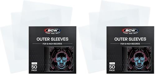 BCW 12-Inch Outer Sleeves – 100 Pack | Clear 2 Mil Polypropylene | Acid-Free Archival Quality for 33 1/3 RPM Album Covers | Ideal for Collectors by BCW
