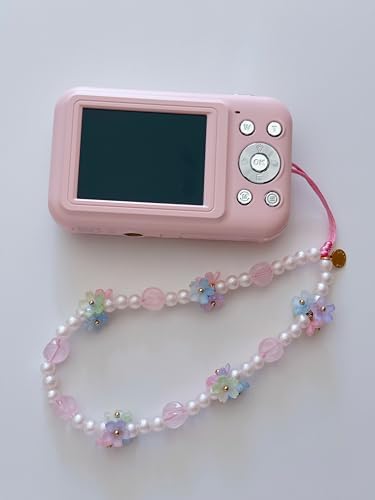 Drawwind Phone Charm Beaded Wristlet Strap Universal Cell Phone Lanyard Cute Bracelet Wrist Strap Beaded Chain String Handmade Accessories for Case Camera Bags (Flower Girl) - Image 5