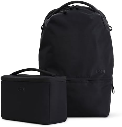 Urth Arkose 20L Modular Backpack + 3.7L Camera Insert - Water Resistant, Anti-Theft, Recycled Bag for DSLR/SLR/Mirrorless, 13-16 Inch Laptop in Black by Urth