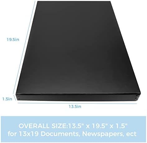 Lineco Museum Archival Storage Box, 13.75x19.75x1.5 in. Drop Front Design. Acid-Free with Metal Edge. Organize Photos, Pictures, Prints, Documents, Crafts, DIY. Black, 2 Pack - Image 2
