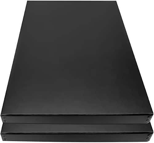 Lineco Museum Archival Storage Box, 13.75x19.75x1.5 in. Drop Front Design. Acid-Free with Metal Edge. Organize Photos, Pictures, Prints, Documents, Crafts, DIY. Black, 2 Pack by Lineco