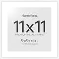 Homeforia 11x11 White Picture Frame, High-End Metal, 9x9 Mat, Glass by Homeforia