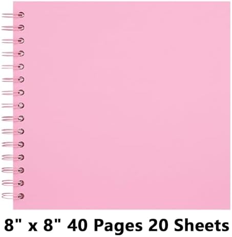 DIY Scrapbook Photo Album,40 Pages,8x8 Inch,Pink - Image 5