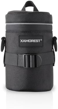 Camera Lens Case Lens Bag Compatible (3.15" x 5.71"(Nylon, Black)) by XAMOREST