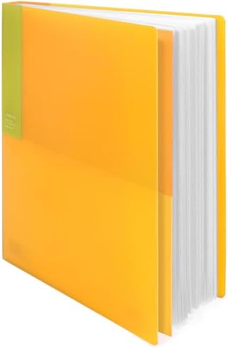 Kokuyo 40-Pocket Binder with Plastic Sleeves (Yellow), A4 Art Portfolio Folder with Clear Sheet Protectors. 80 Pages of Presentation Display Book. Japan Import (CTRA-C40Y) by KokuyoUS