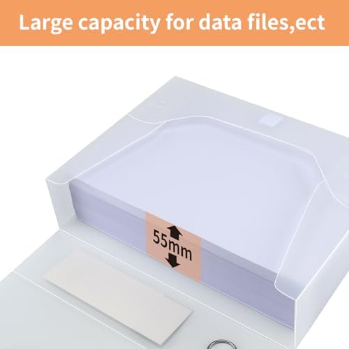 HUA JIE 6 Pack A4 Storage File Boxes Plastic Archives Cases,Transparent - Image 3