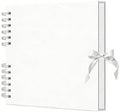 MARCADORUS White Scrapbook Album, 8 x 8 Inch Blank Scrap Book, 30 Sheets / 60 Pages (250gsm), Mini Memory Book with Ribbon, Acid Free & Archival Safe for Wedding, Travel and Guest Book. by MARCADORUSScrapbookCraftSupplies