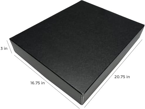 Lineco Museum Archival Storage Box, Drop Front, 16.75x20.75x3 in, Black - Image 2