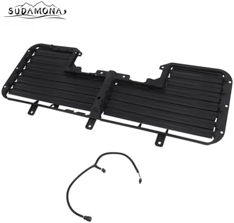 Front Radiator Active Grille Shutter Control Assembly w/Motor Fit For 2017 2018 2019 Chevrolet Silverado 1500/GMC Sierra 1500,Factory Style,Black - Image 4