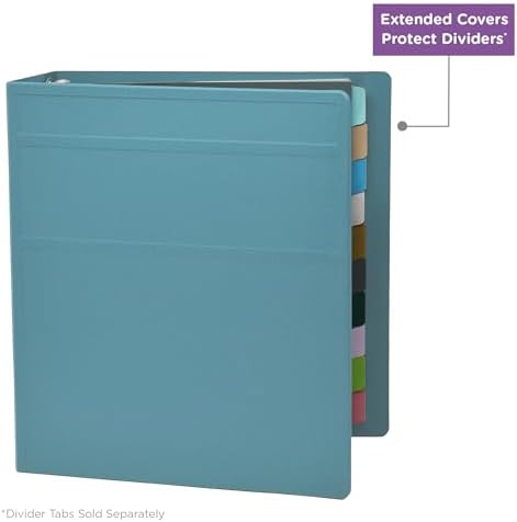 Carstens 3-Inch Heavy Duty 3-Ring Binder - Side Opening, Powder Blue, Durable Plastic, Precision No-Gap Rings, Waterproof Cover, No Pockets, Holds 400 US Letter Sheets, BPA-Free, Made in USA (1744-3R) - Image 6