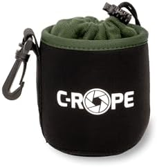 C-Rope Neoprene Lens Pouch with Fleece Lining, Lens Case for Lenses and Camera Accessories, Black, Small, Backpack by C-Rope
