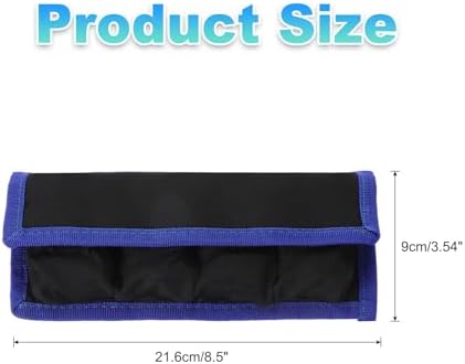 PATIKIL Camera Battery Pouch Cases, 4 Pocket Nylon DSLR Battery Case Holder Storage Bag for AAA, LP-E6, LP-E8, NP-FW50, EN-EL14, EN-EL15 Batteries (Blue) - Image 2