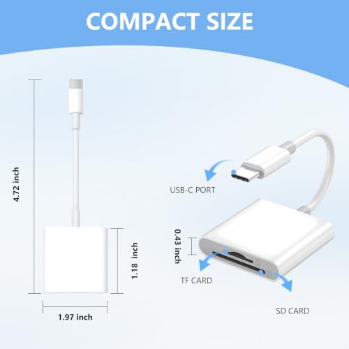 Dual Slots USB C SD Card Reader, Trail Camera Viewer Adapter - Image 2