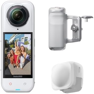Insta360 X5 Photography Grip Bundle Satin White - Waterproof 8K 360 Camera, Leading Low Light, Invisible Selfie Stick Effect, Rugged and Replaceable Lens, 3-Hour Battery, Built-in Wind Guard by Unknown