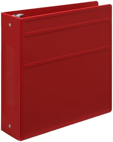 Carstens 3-Inch Heavy Duty 3-Ring Binder - Side Opening, Brick Red, Durable Plastic, Precision No-Gap Rings, Waterproof Cover, No Pockets, Holds 400 US Letter Sheets, BPA-Free, Made in USA (1740-3R) - Image 2