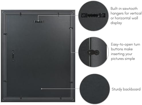 Americanflat 11x14 Picture Frame with Shatter-Resistant Glass - Use as 8x10 Frame with Mat or Display 11x14 Photo Without Mat - Ornate Picture Frames for Wall Display - Silver - Image 5
