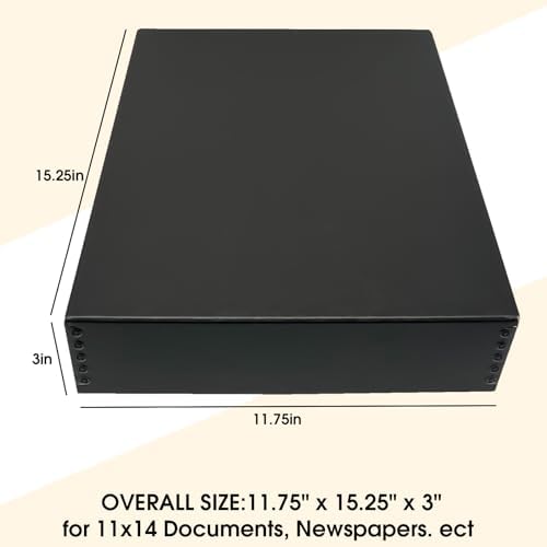 Golden State Art, Drop Front Archival Storage Box, 11.75"x15.25"x3"-Black - Image 3