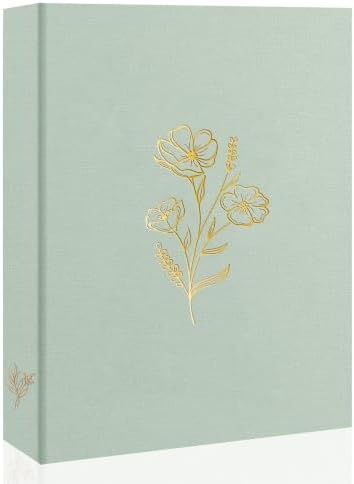 Holoary Photo Album 4x6 100 Photos, 100 Pockets 4”x6” Picture Album, Linen Fabric Cover Picture Book for Photos with Writing Area, 4x6 Photo Albums for Family Weddings Travel Memories(Sage) by Holoary