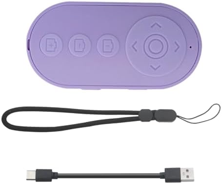 Upgraded Wireless Phone Camera Remote Control with Zoom in/Out, Versatile Shutter for iPhone, Page Turner for e-Book Reading, Short Video Scroller for Ti*ktok (Purple) - Image 2