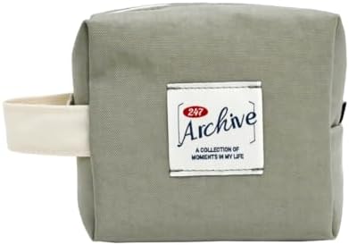 Monolike Archive Cube Mini Pouch, Warm Gray - Makeup Bag, Cosmetic Bag, Travel Bag, Toiletry Bag, Organizer, Storage Bag by Onlythingsilike