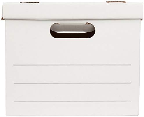 Amazon Basics Storage/Filing Boxes with Lift-Off Lid, Letter/Legal Size, Collapsible, Tape-Free Assembly, White, 16.2" L x 12.5" W x 10.5" H, 20-Pack - Image 4
