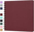 Scrapbook Album 7x7 Inches 40 Pages Hardcover Kraft Paper Red by Bonyomor