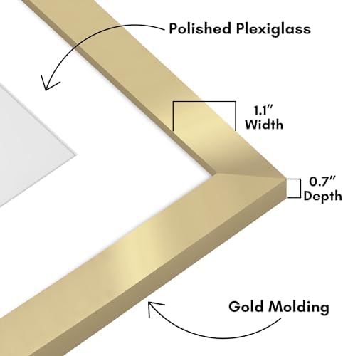 Americanflat 20x24 Poster Frame - Matted to 16x20 - Engineered Wood - Gold - Image 3