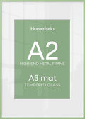 Homeforia A2 Green Picture Frame, High-End Metal, A3 Mat, Glass by Homeforia