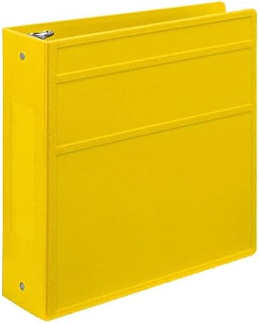 Carstens 3-Inch Heavy Duty 3-Ring Binder - Side Opening, Yellow, Durable Plastic, Precision No-Gap Rings, Waterproof Cover, No Pockets, Holds 400 US Letter Sheets, BPA-Free, Made in USA (1709-3R) - Image 6
