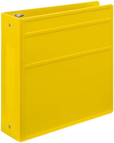 Carstens 3-Inch Heavy Duty 3-Ring Binder - Side Opening, Yellow, Durable Plastic, Precision No-Gap Rings, Waterproof Cover, No Pockets, Holds 400 US Letter Sheets, BPA-Free, Made in USA (1709-3R) - Image 2