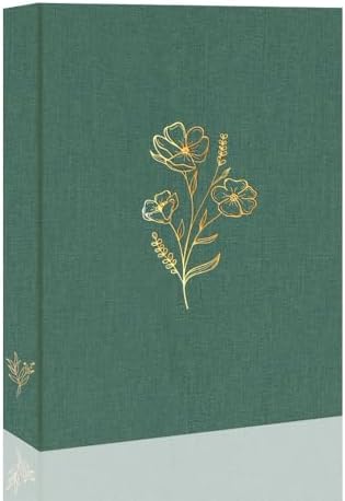 Holoary Photo Album 4x6 100 Photos, 100 Pockets 4”x6” Picture Album, Linen Fabric Cover Picture Book for Photos, 4x6 Photo Albums for Family Weddings Travel Memories(Dark Green) by Holoary