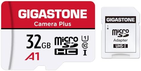 GIGASTONE Micro SD Card 32GB, Camera Plus, MicroSDHC Memory Card for Wyze Cam, Security Camera, Roku, Full HD Video Recording, UHS-I U1 A1 Class 10, up to 90MB/s, with Adapter by Gigastone