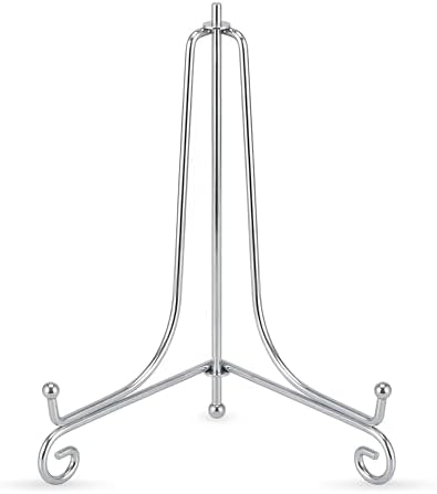 Artliving Plate Stands for Display, 10 Inch Decorative Plate Holder, Metal Picture Stand for Table, Small Easels for Display Card, Photo, and PSA Slab - Ideal for Party and Wedding (Silver, 2 Pack) by Artliving