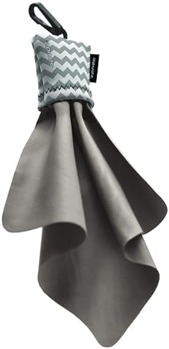 SPUDZ Classic Microfiber Lens Cleaner – Clip-On Pouch, Washable – for Binoculars, Scopes, Glasses, Screens | Classic | Gray Chevron, 6 x 6 Inch (2-Pack) - Image 6