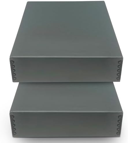 Golden State Art, Archival Storage Box, Gray, 11.75x15.25x3 Inch, Pack of 2 by GoldenStateArt