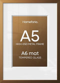 Homeforia A5 Bronze Picture Frame, High-End Metal, A6 Mat, Glass by Homeforia