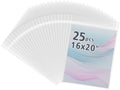 Frametory, 25 Pack 16 3/8" x20 1/8" Acid-Free Clear Plastic Bags by Frametory