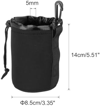 PATIKIL Camera Lens Bag, 2 Pcs 3.3" IDx5.5 H Drawstring Lens Pouch with Thick Protective Neoprene, Lens Case for DSLR Camera Lens, Water Coffee Cups Black - Image 2