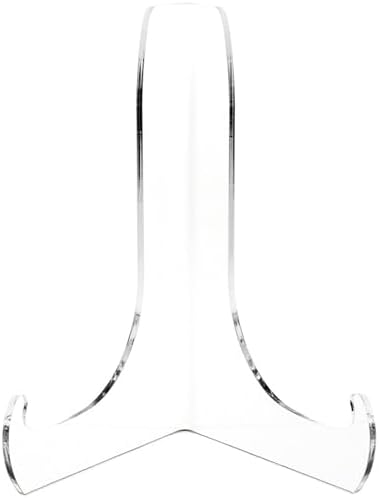 Plymor Clear Acrylic 60-Degree Angle Easel With Shallow Support Ledges, 6" H x 4.5" W x 3.5" D (24 Pack) by Plymor