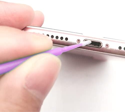 100 Pack Phone Charge Port Cleaning Tool kit,Bendable Mini Soft Round Brushes Cleaner Compatible with iPhone 11 Pro Speaker Tablet Camera Laptop Computer Smartphone, Purple - Image 7