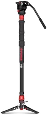 IFOOTAGE Cobra 3 A150S Strike Monopod with Fluid Head,59" Camera Monopod with Pedal Locking Control,One-Step Rapid Height Adjustment,Professional Photography Monopod(A150S&Komodo K5S) by IFOOTAGE