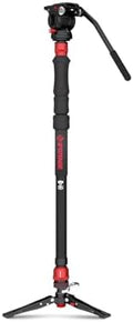 IFOOTAGE Cobra 3 A150S Strike Monopod with Fluid Head,59" Camera Monopod with Pedal Locking Control,One-Step Rapid Height Adjustment,Professional Photography Monopod(A150S&Komodo K5S) by IFOOTAGE