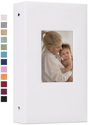 Vienrose 4x6 Photo Album,300 Pockets,Linen Cover with Window,White by Vienrose