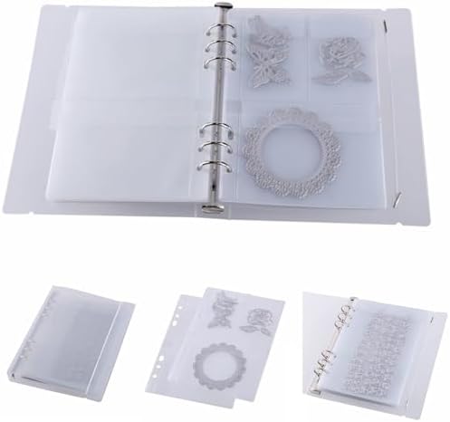 Die Storage Book Binder Die and Stamp Storage Folder Page Protectors 1 Cover with 25 Sheets Pockets Set Organizer Collection Case Template Holder DIY Scrapbooking Storing by Briartw