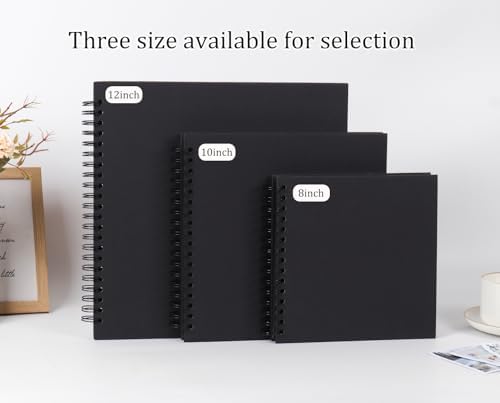 RECUTMS 8 x 8 Inch Small DIY Scrapbook Photo Album 60 Pages Hardcover Black - Image 6