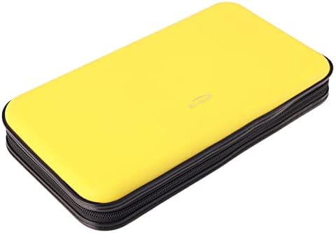 72 Capacity Heavy Duty Wallet, DVD Case Holder for Car, Hard Shell Sturdy,CD disc Binder, Booklet, Protective Blu-ray Wallet (72 Capacity,Yellow) - Image 4