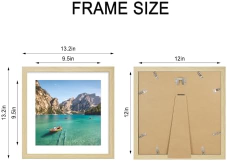 12x12 Picture Frame Set of 4 with Real Glass, Wall & Tabletop Display - Image 4
